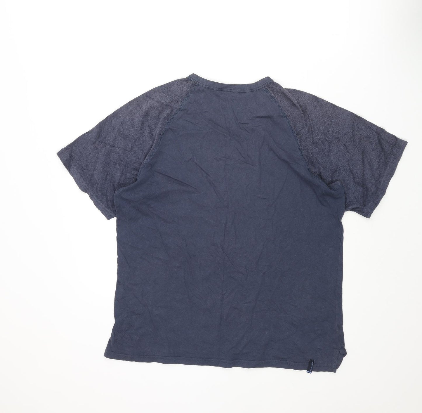 DKNY Mens Blue Cotton T-Shirt Size L Round Neck - 17