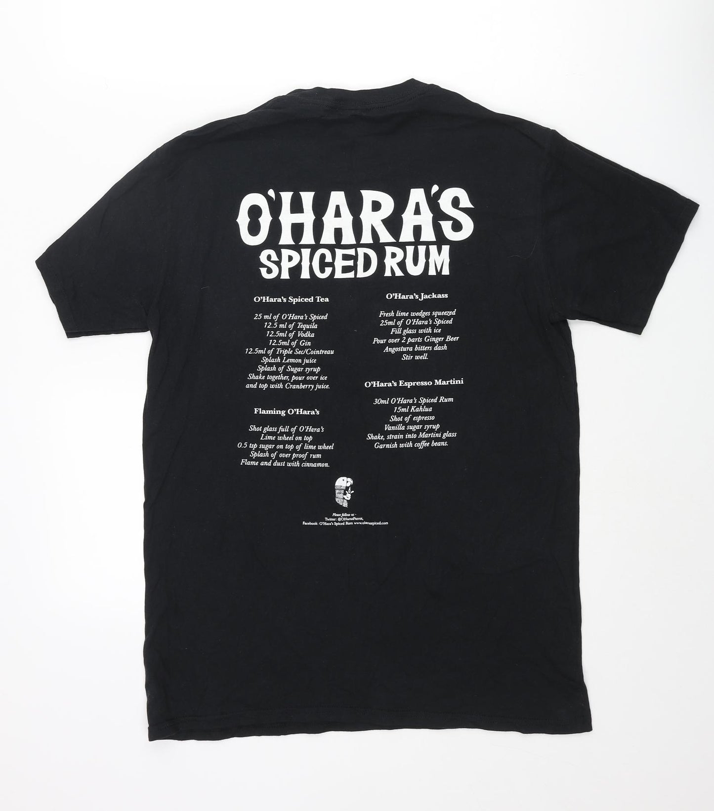 Gildan Mens Black Cotton T-Shirt Size L Crew Neck - O'Hara's Spiced Rum Cocktail Recipe