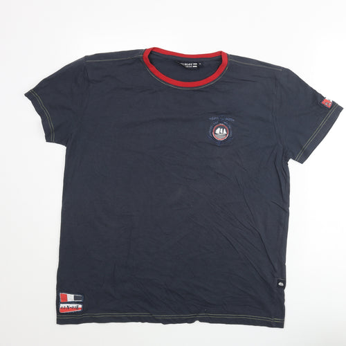 Hublot Mens Blue Cotton T-Shirt Size XL Crew Neck - Navy Dept