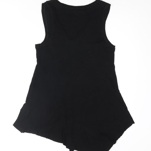 Cable & Gauge Womens Black Viscose Camisole Blouse Size M V-Neck