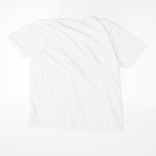 Earth Positive Womens White Cotton Basic T-Shirt Size M Crew Neck - PJ Harvey Print