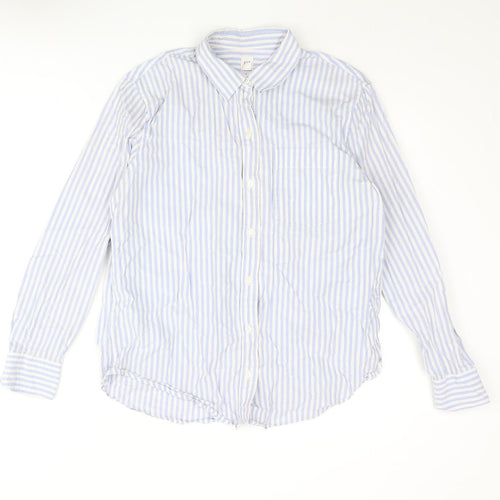 Gap Mens Blue Striped Cotton Button-Up Size M Collared Button