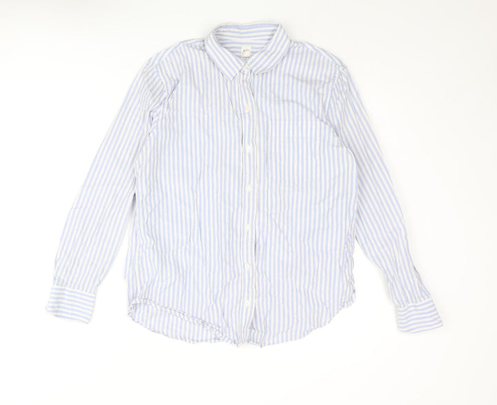 Gap Mens Blue Striped Cotton Button-Up Size M Collared Button