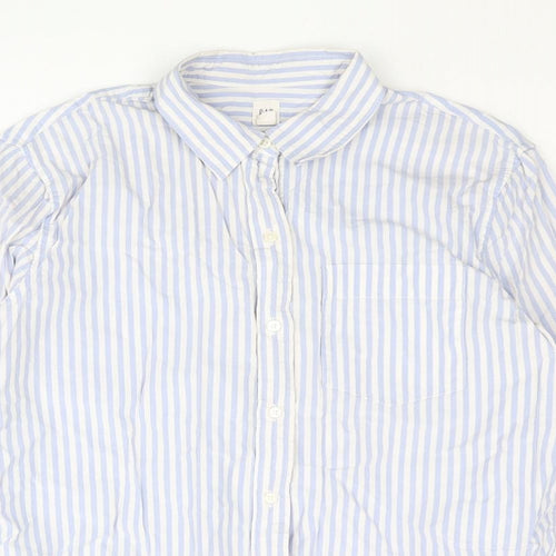 Gap Mens Blue Striped Cotton Button-Up Size M Collared Button