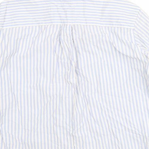 Gap Mens Blue Striped Cotton Button-Up Size M Collared Button