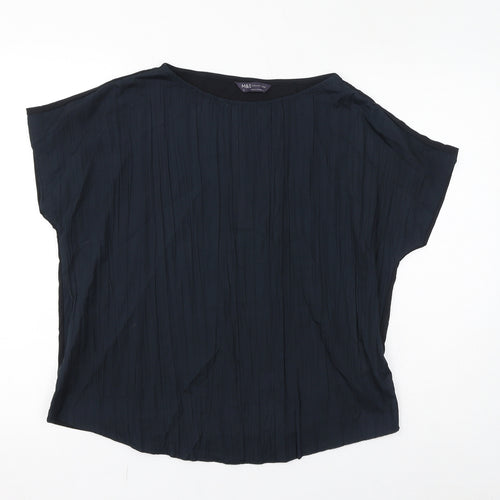 Marks and Spencer Womens Black Polyester Basic T-Shirt Size 12 Round Neck
