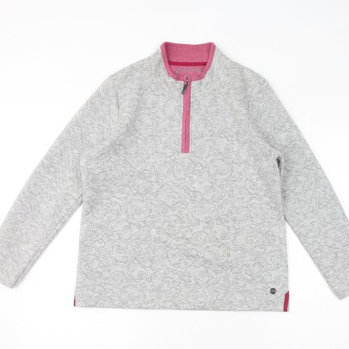 TIGI Womens Grey Geometric Polyester Pullover Sweatshirt Size 10 Pullover - Size 10-12, Quilted
