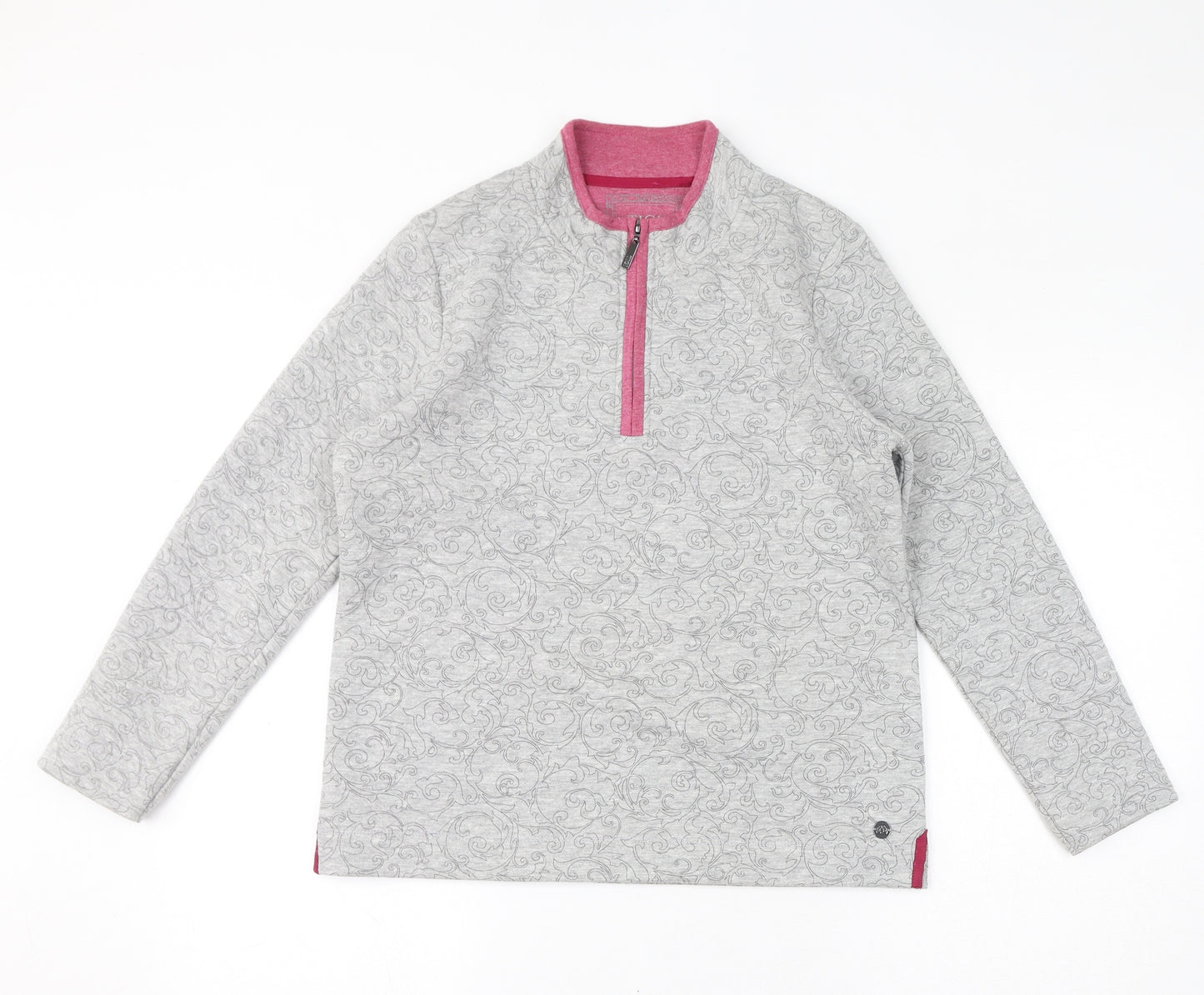 TIGI Womens Grey Geometric Polyester Pullover Sweatshirt Size 10 Pullover - Size 10-12, Quilted
