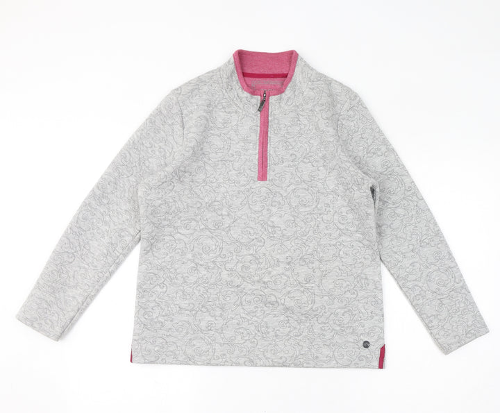 TIGI Womens Grey Geometric Polyester Pullover Sweatshirt Size 10 Pullover - Size 10-12, Quilted