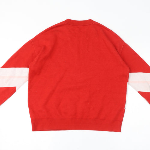 Paris Atelier Womens Red Colourblock Cotton Pullover Sweatshirt Size S Pullover