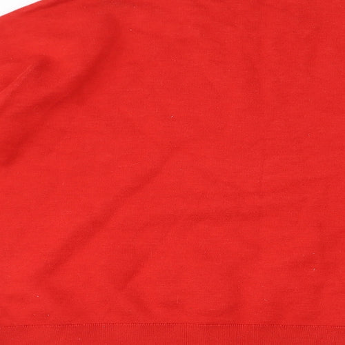 Paris Atelier Womens Red Colourblock Cotton Pullover Sweatshirt Size S Pullover