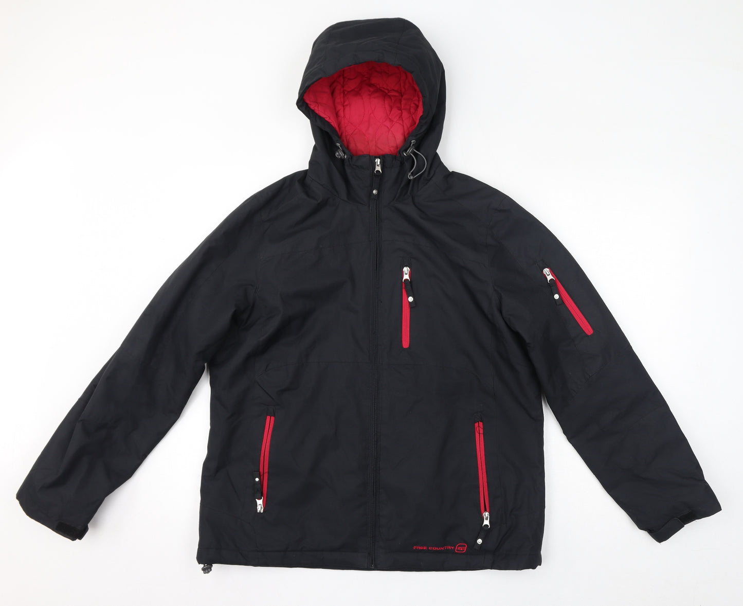 Free Country Womens Black Rain Coat Coat Size L Zip