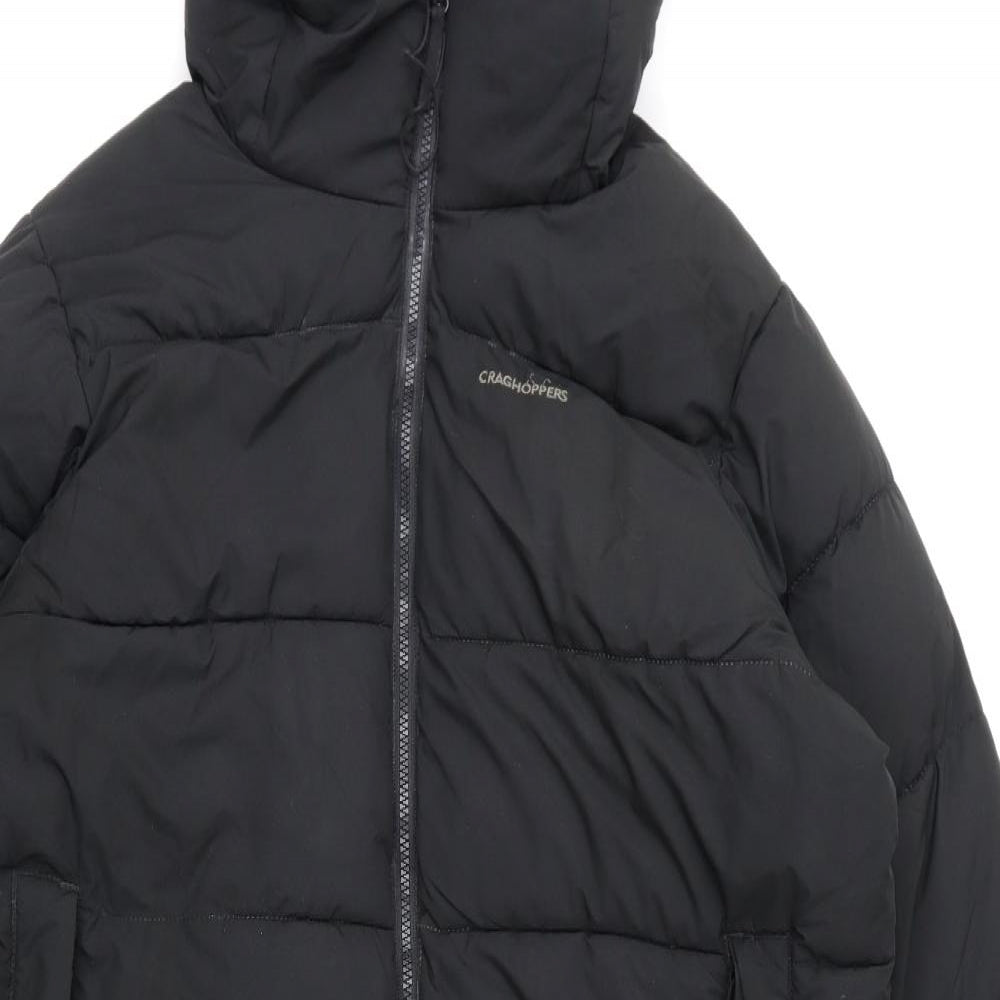 Craghoppers Womens Black Quilted Coat Size 16 Zip