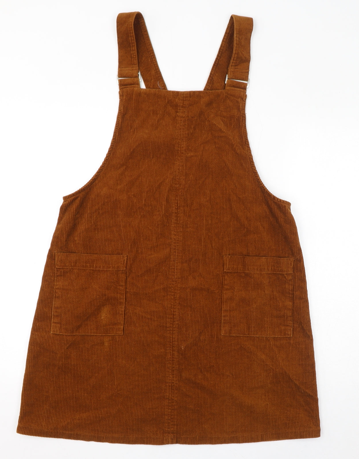New Look Womens Brown Cotton A-Line Size 16 Square Neck Pullover - Pinafore