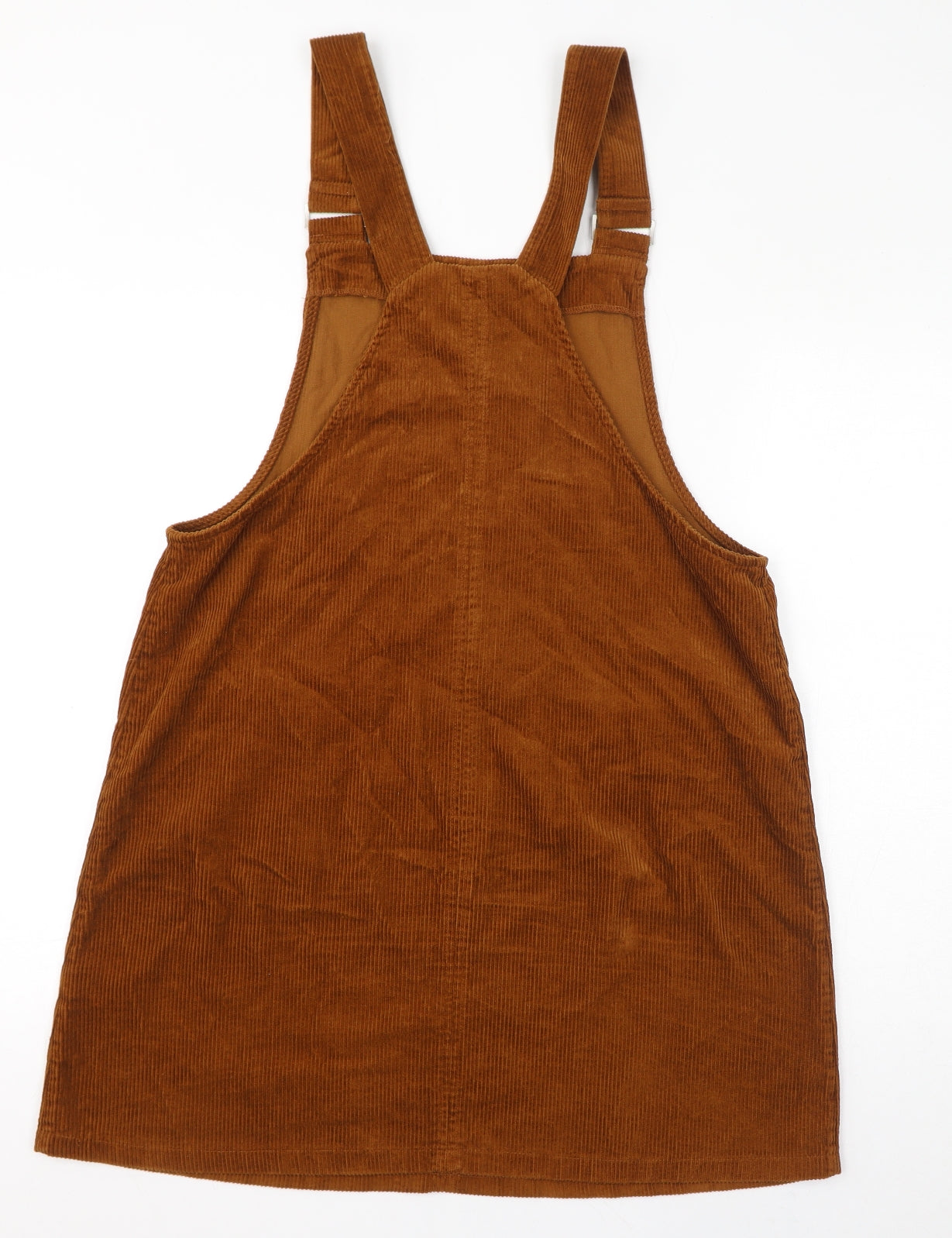 New Look Womens Brown Cotton A-Line Size 16 Square Neck Pullover - Pinafore