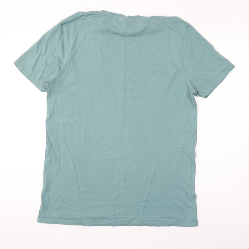 Closure Womens Blue Cotton Basic T-Shirt Size L Round Neck - Closure