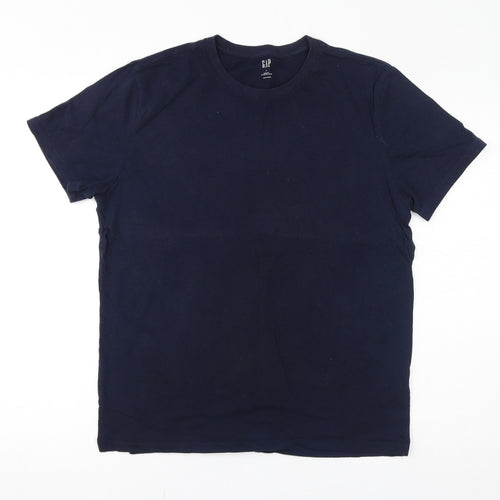 Gap Womens Blue Cotton Basic T-Shirt Size M Round Neck