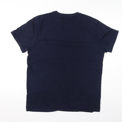 Gap Womens Blue Cotton Basic T-Shirt Size M Round Neck