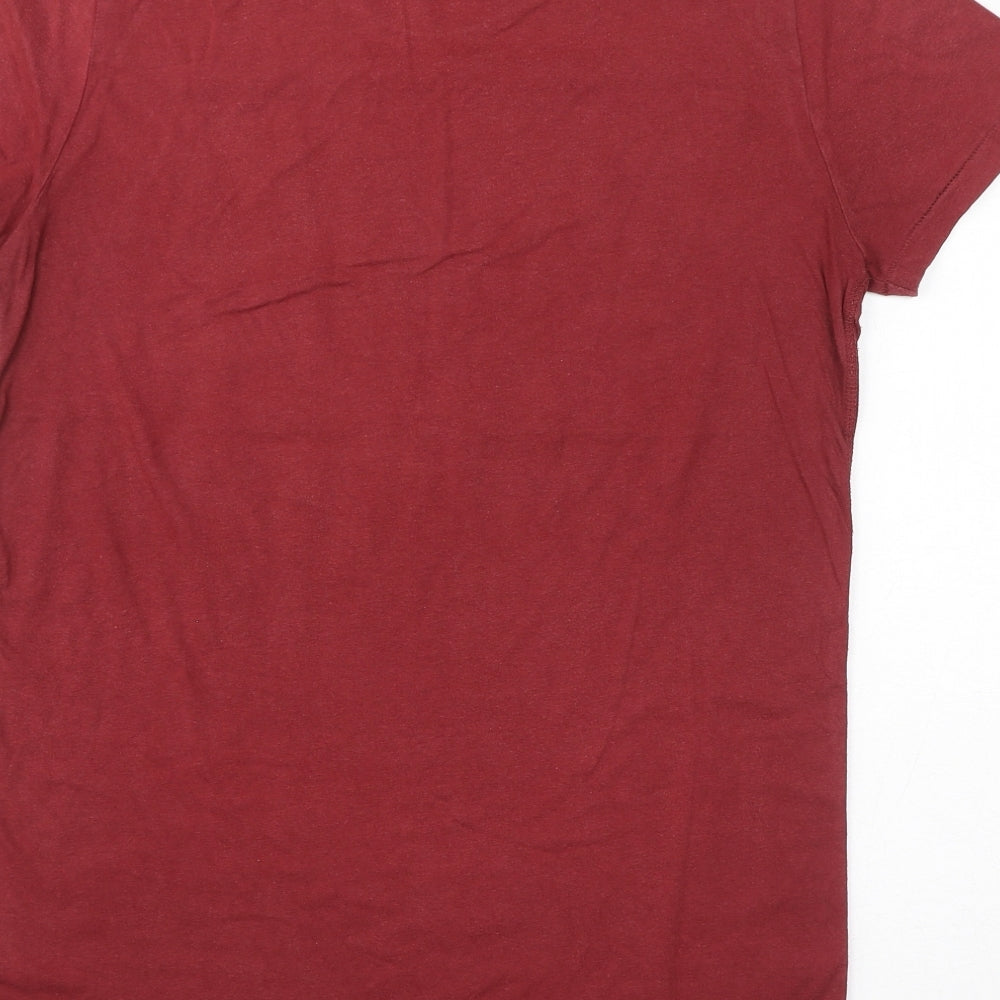 Superdry Mens Red Cotton T-Shirt Size M Crew Neck - Eagles