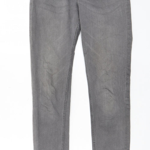 Divided by H&M Womens Grey Cotton Skinny Jeans Size 10 L28 in Regular Zip - Pockets