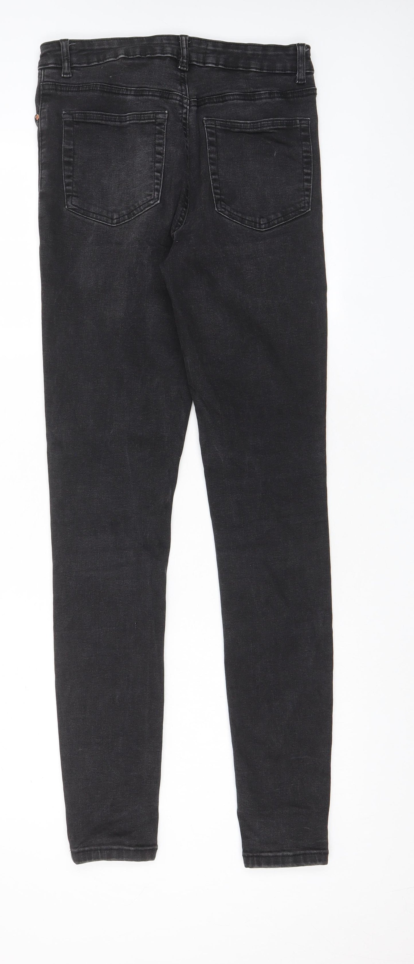 Denim & Co. Womens Grey Cotton Skinny Jeans Size 12 L30 in Regular Zip - Pockets