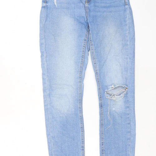 Denim & Co. Womens Blue Cotton Skinny Jeans Size 8 L28 in Regular Zip - Pockets