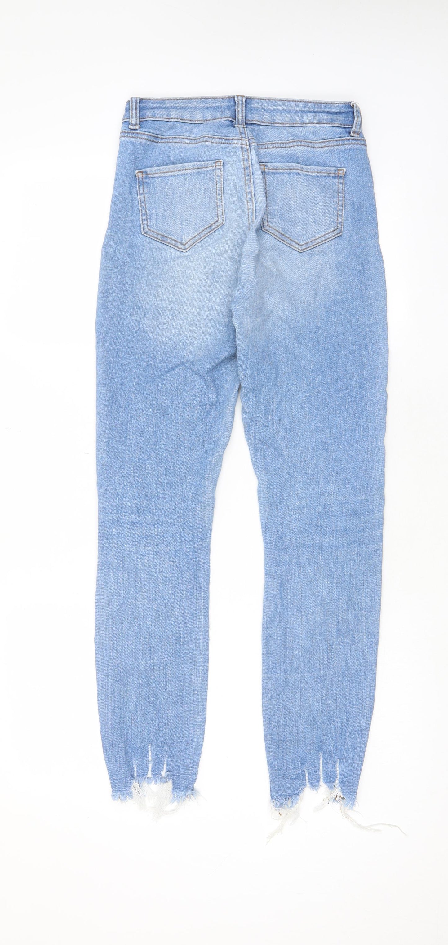 Denim & Co. Womens Blue Cotton Skinny Jeans Size 8 L28 in Regular Zip - Pockets
