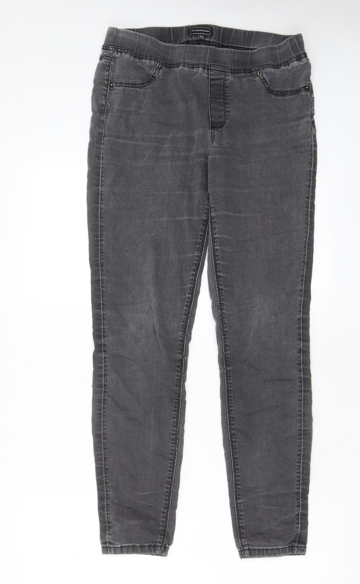 Warehouse Womens Grey Cotton Jegging Jeans Size 12 L28 in Regular