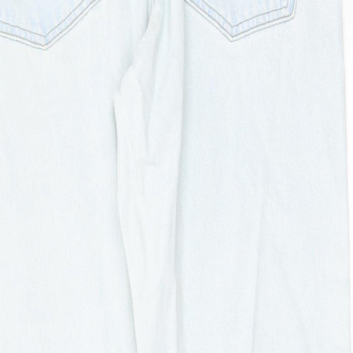 RESERVED Mens Blue Cotton Straight Jeans Size 32 in L28 in Regular Zip - Pockets