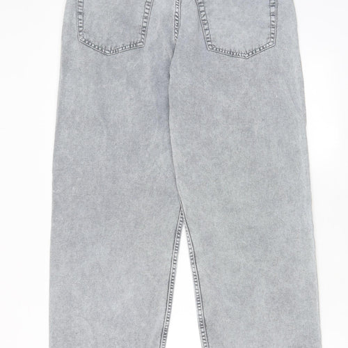 Weekday Womens Grey Cotton Straight Jeans Size 32 in L30 in Regular Zip - Pockets