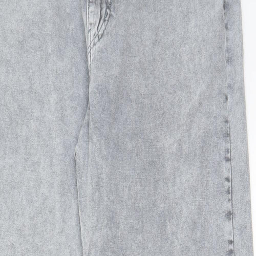 Weekday Womens Grey Cotton Straight Jeans Size 32 in L30 in Regular Zip - Pockets