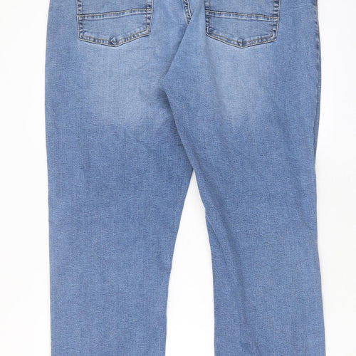 Jacamo Mens Blue Cotton Straight Jeans Size 42 in L29 in Regular Zip - Pockets