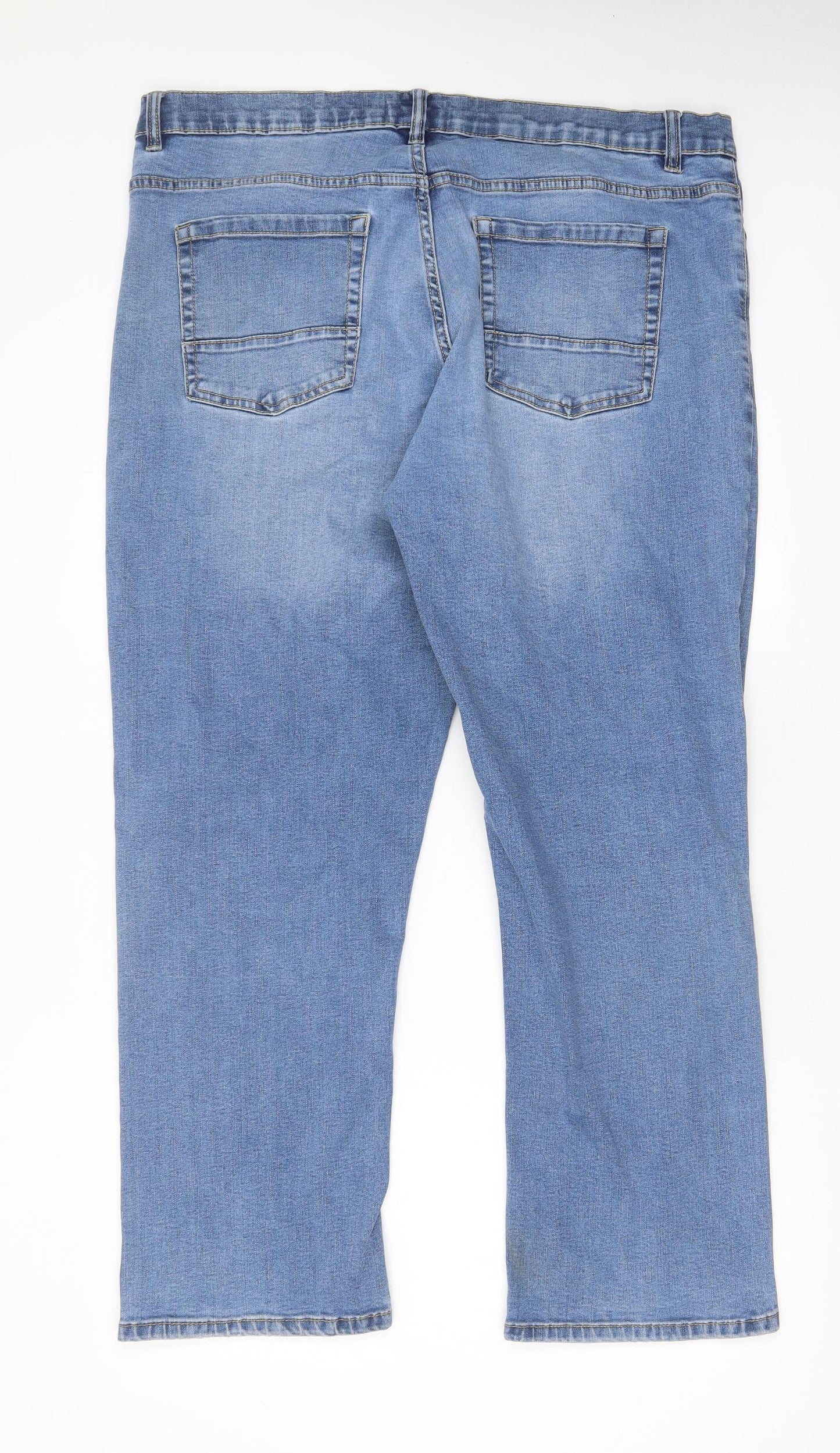 Jacamo Mens Blue Cotton Straight Jeans Size 42 in L29 in Regular Zip - Pockets