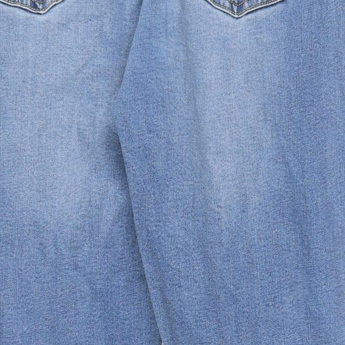 Jacamo Mens Blue Cotton Straight Jeans Size 42 in L29 in Regular Zip - Pockets