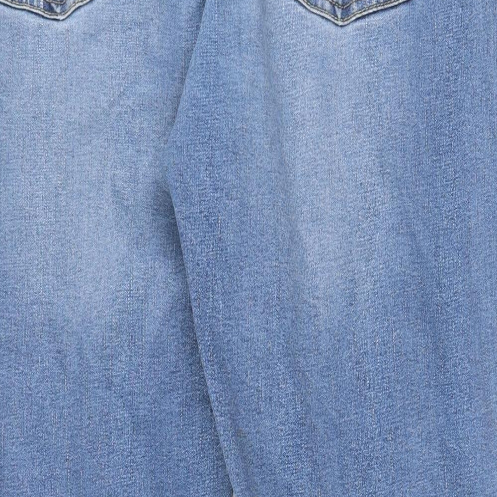 Jacamo Mens Blue Cotton Straight Jeans Size 42 in L29 in Regular Zip - Pockets