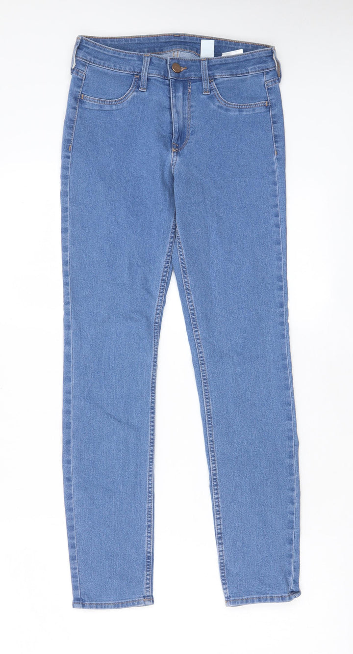 H&M Womens Blue Cotton Skinny Jeans Size 27 in L27 in Regular Zip - Pockets