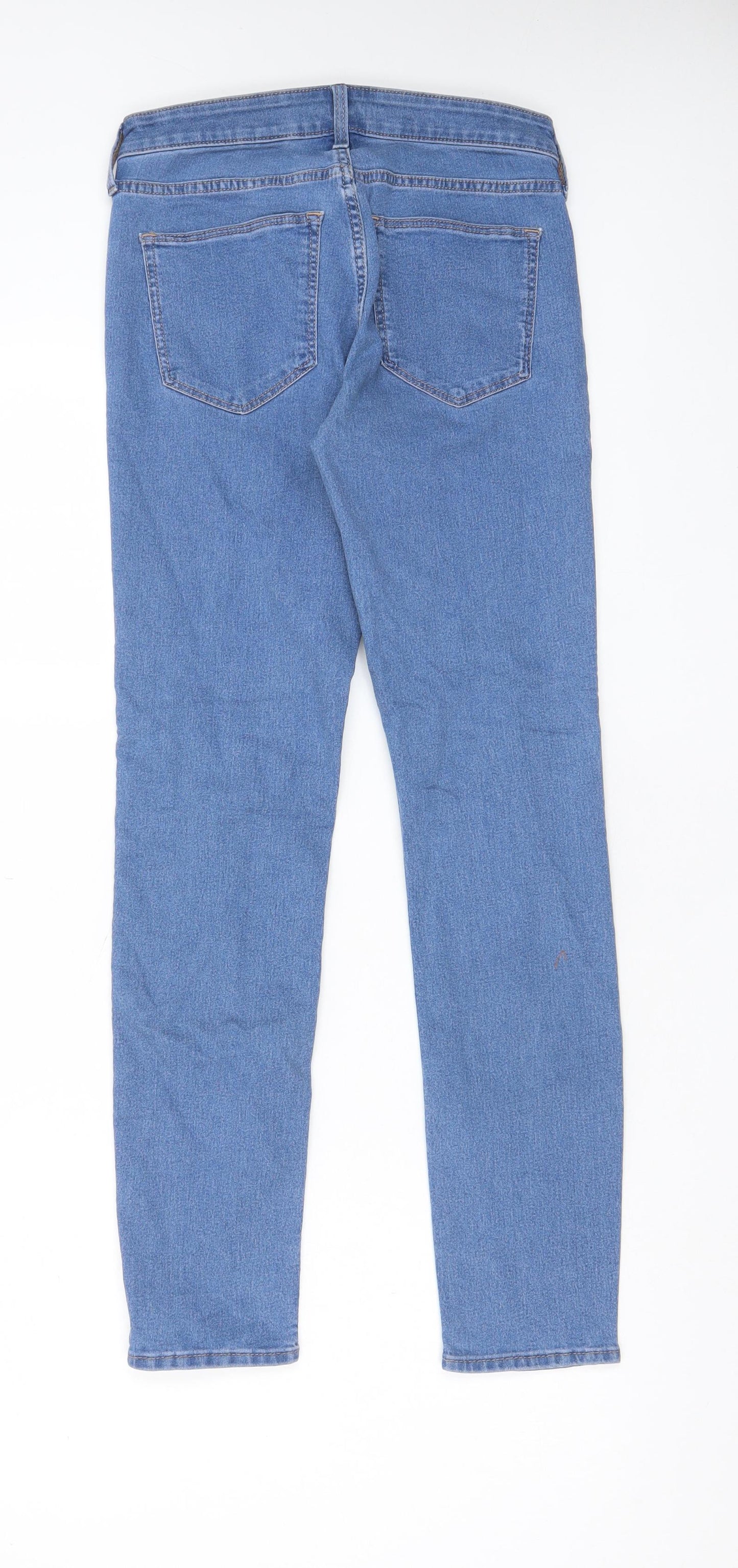 H&M Womens Blue Cotton Skinny Jeans Size 27 in L27 in Regular Zip - Pockets