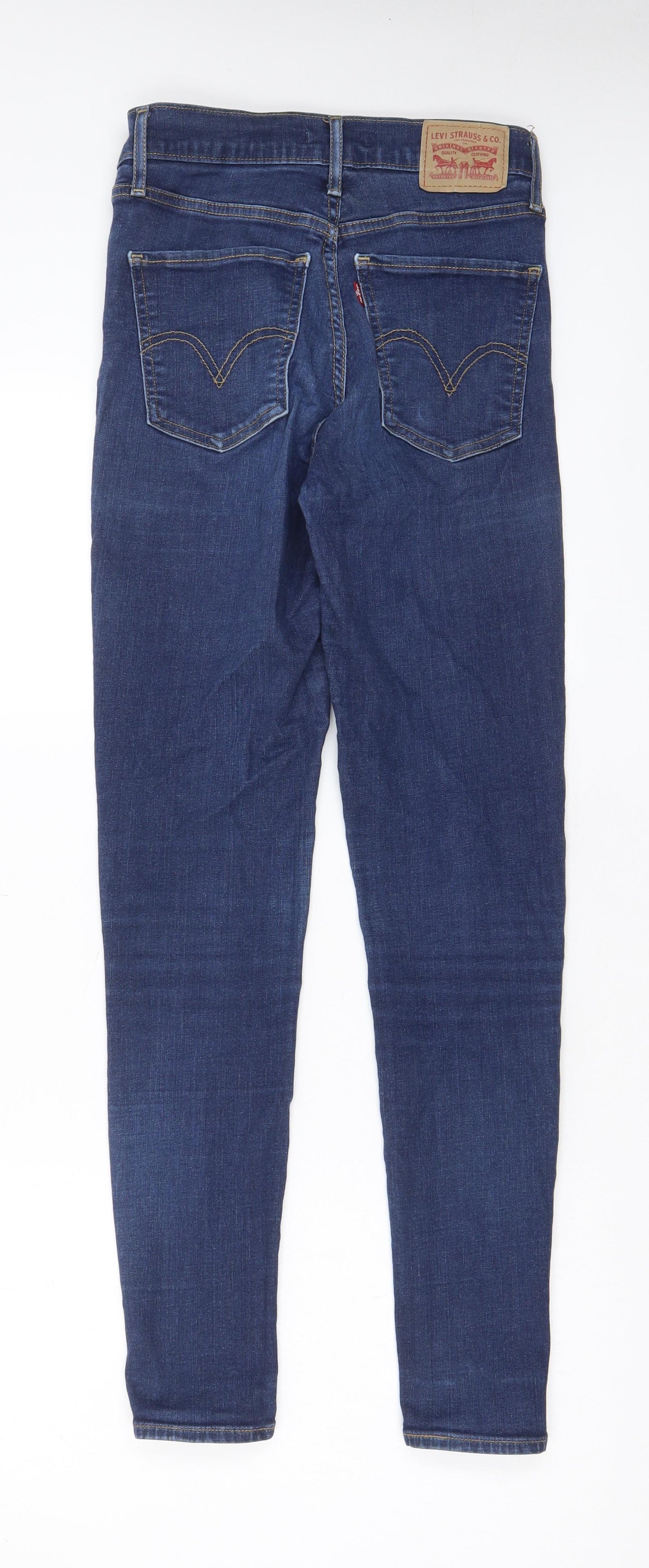 Levi's Womens Blue Cotton Skinny Jeans Size 27 in L29 in Regular Zip - Pockets, Belt Loops, Logo