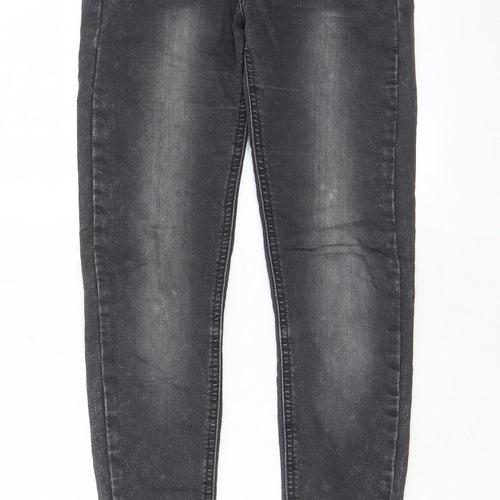 Pull&Bear Womens Grey Cotton Skinny Jeans Size 6 L26 in Regular Zip - Pockets, Belt Loops