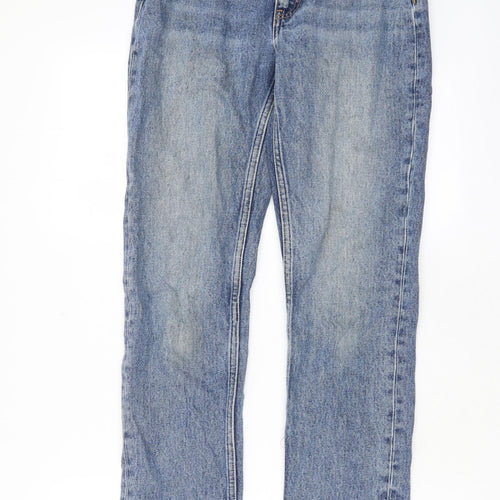 Weekday Womens Blue Cotton Straight Jeans Size 26 in L30 in Regular Zip - Pockets, Belt Loops