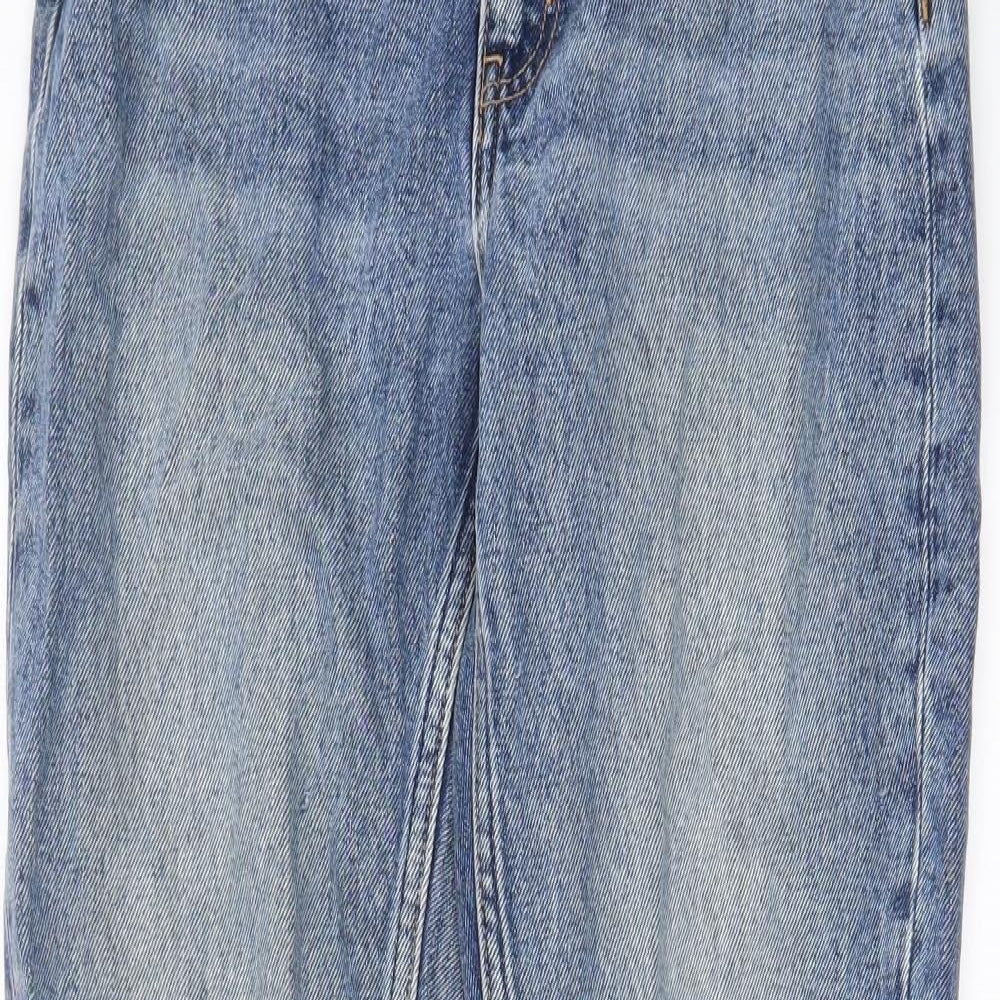 Weekday Womens Blue Cotton Straight Jeans Size 26 in L30 in Regular Zip - Pockets, Belt Loops