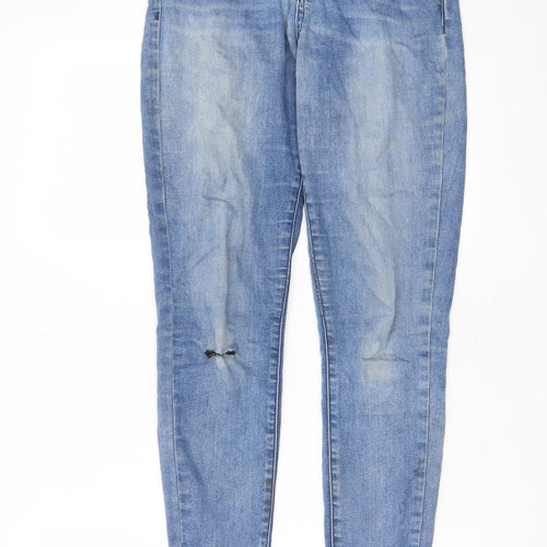 ASOS Womens Blue Cotton Skinny Jeans Size 28 in L30 in Regular Zip - Pockets, Belt Loops