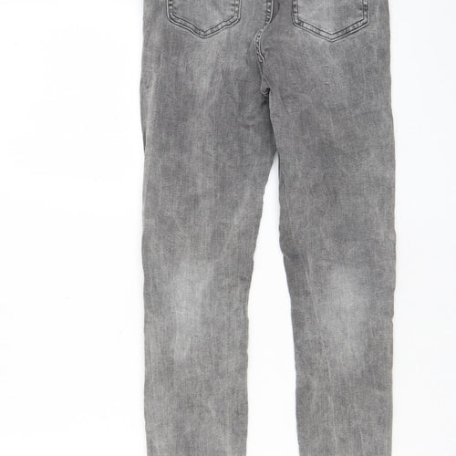 Denim & Co. Womens Grey Cotton Skinny Jeans Size 10 L27 in Regular Zip - Pockets, Belt Loops