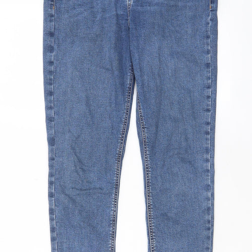 Topshop Womens Blue Cotton Skinny Jeans Size 30 in L32 in Regular Zip - Pockets, Belt Loops