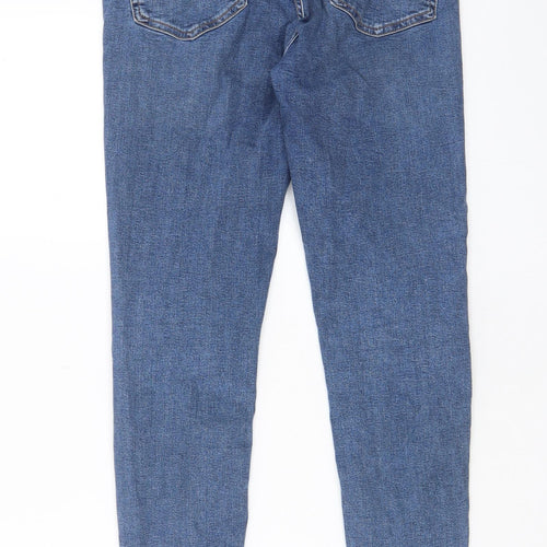 Topshop Womens Blue Cotton Skinny Jeans Size 30 in L32 in Regular Zip - Pockets, Belt Loops