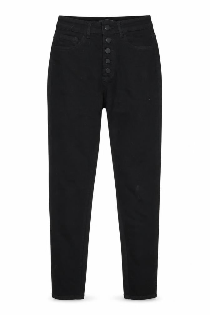 Aecupper Womens Black Cotton Skinny Jeans Size S L29 in Regular Button - Pockets, Belt Loops