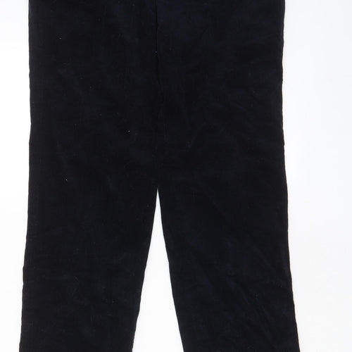 House of Bruar Womens Black Cotton Trousers Size 10 L29 in Regular - Elasticated Waist