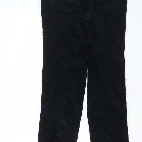 House of Bruar Womens Black Cotton Trousers Size 10 L29 in Regular - Elasticated Waist