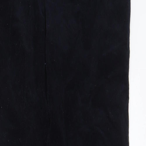 House of Bruar Womens Black Cotton Trousers Size 10 L29 in Regular - Elasticated Waist