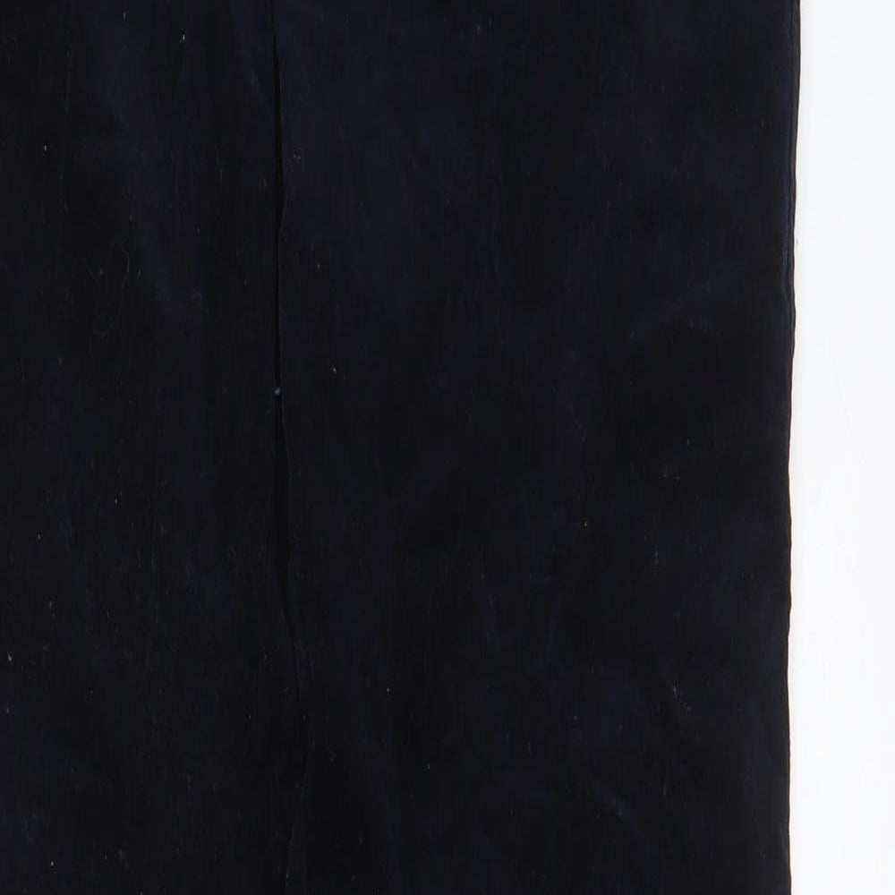 House of Bruar Womens Black Cotton Trousers Size 10 L29 in Regular - Elasticated Waist
